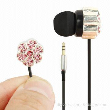 Diamond Flower Style Earphones, Metal Version